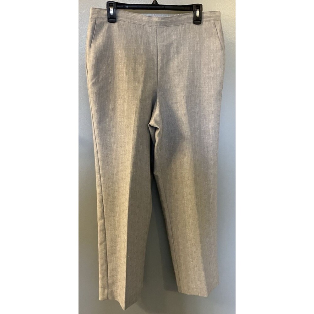Alfred Dunner Dress Pants Womens Size 12 Gray Pockets Pull On Stretch Waist